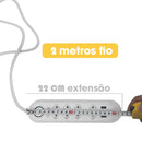 Extensão de Tomadas [4 Tomadas + 3 USB]