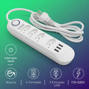 Extensão de Tomadas [4 Tomadas + 3 USB]