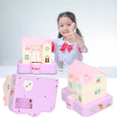 Cofrinho Casinha Puxa Moeda [Rosa/Roxo]