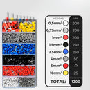 Kit Alicate Crimpar Descascador 1200 Terminais Ilhós Tubular