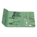 Kit Manicure 16 Peças Bolsa Dobrável [Verde]