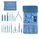 Kit Manicure 16 Peças Bolsa Dobrável [Azul]