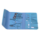 Kit Manicure 16 Peças Bolsa Dobrável [Azul]