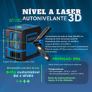 Nível a Laser 3D Autonivelante Recarregável [2 linhas]