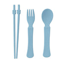 Kit Alimentação Bebê Infantil Ursinho 5 Peças [Azul]