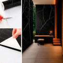 Papel de Parede Preto Marmorizado Branco