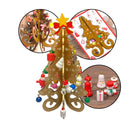 Enfeite de Mesa Natalino Mini Árvore de Natal em Madeira [Dourado]