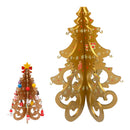 Enfeite de Mesa Natalino Mini Árvore de Natal em Madeira [Dourado]