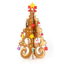 Enfeite de Mesa Natalino Mini Árvore de Natal em Madeira [Dourado]