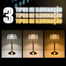 Luminária Abajur de Mesa Led 3 Cores Recarregável