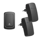 Campainha Residencial Dupla Sem Fio e Sem Bateria 38 Toques [Preto]