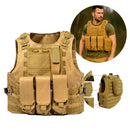 Colete Tático Militar Ajustável Airsoft Paintball [Marrom]