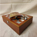 Kit Jogo de Xadrez e Dama com Porta Bebidas Cantil