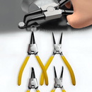 Kit de Alicates para Anéis Interno Externo Curvo Reto [4 Peças]