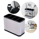 Escorredor Porta Talheres Inox com Drenagem [4 Divisões]