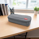 Estojo Escolar Organizador com 3 Divisórias [Cinza]